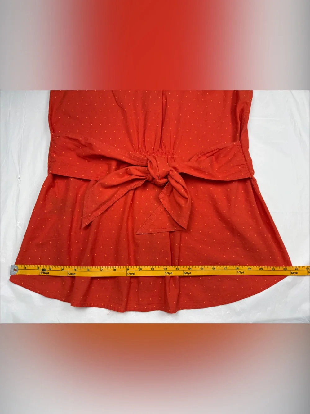 Tommy Hilfiger Size M Red/Orange Sleeveless Button-Up Shirt Summer Americana